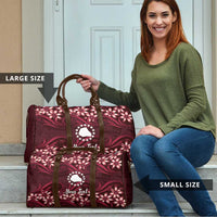 Personalised Cook Islands Mangaia Travel Bag Tiare Maori Polynesian Waves Tattoo