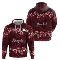 Personalised Cook Islands Mangaia Zip Hoodie Tiare Maori Polynesian Waves Tattoo