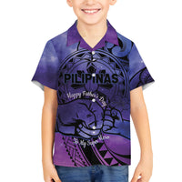 Philippines Father's Day Family Matching Summer Maxi Dress and Hawaiian Shirt Polynesian Tattoo Galaxy Vibes