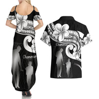 Guam Father's Day Couples Matching Summer Maxi Dress and Hawaiian Shirt Chamorro Latte Stone Polynesian Pattern LT14 - Polynesian Pride