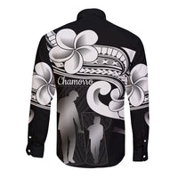 Guam Father's Day Long Sleeve Button Shirt Chamorro Latte Stone Polynesian Pattern