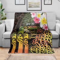 Personalised Vanuatu Independence Day Blanket Carving Drum Sand Drawing Turtle