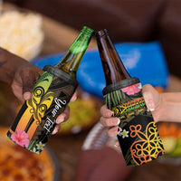 Personalised Vanuatu Independence Day 4 in 1 Can Cooler Tumbler Carving Drum Sand Drawing Turtle