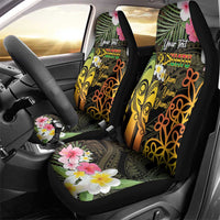 Personalised Vanuatu Independence Day Car Seat Cover Carving Drum Sand Drawing Turtle