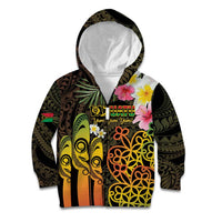 Personalised Vanuatu Independence Day Kid Hoodie Carving Drum Sand Drawing Turtle