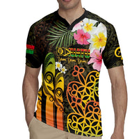 Personalised Vanuatu Independence Day Rugby Jersey Carving Drum Sand Drawing Turtle