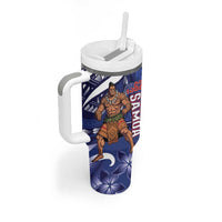 Samoa Independence Day Tumbler With Handle 1962 Proud Samoan Warrior