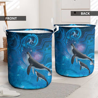 Paikea New Zealand Matariki Laundry Basket Humpback Whale Taniko Motifs Ocean Vibes