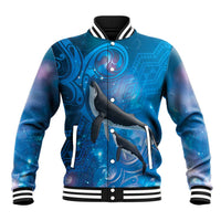 Paikea New Zealand Matariki Baseball Jacket Humpback Whale Taniko Motifs Ocean Vibes