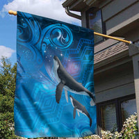 Paikea New Zealand Matariki Garden Flag Humpback Whale Taniko Motifs Ocean Vibes