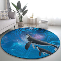 Paikea New Zealand Matariki Round Carpet Humpback Whale Taniko Motifs Ocean Vibes