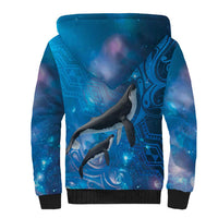 Paikea New Zealand Matariki Sherpa Hoodie Humpback Whale Taniko Motifs Ocean Vibes LT14 - Polynesian Pride