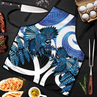 Piwakawaka New Zealand Matariki Apron Maori New Year Silver Fern Blue Galaxy