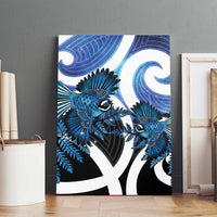 Piwakawaka New Zealand Matariki Canvas Wall Art Maori New Year Silver Fern Blue Galaxy