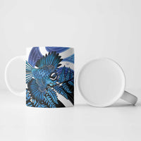 Piwakawaka New Zealand Matariki Ceramic Mug Maori New Year Silver Fern Blue Galaxy