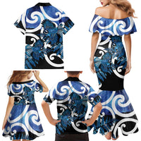 Piwakawaka New Zealand Matariki Family Matching Mermaid Dress and Hawaiian Shirt Maori New Year Silver Fern Blue Galaxy LT14 - Polynesian Pride