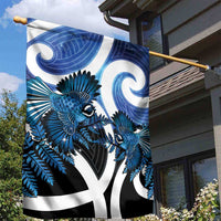 Piwakawaka New Zealand Matariki Garden Flag Maori New Year Silver Fern Blue Galaxy LT14 - Polynesian Pride