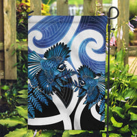 Piwakawaka New Zealand Matariki Garden Flag Maori New Year Silver Fern Blue Galaxy LT14 Garden Flag Blue - Polynesian Pride