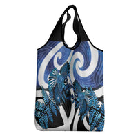 Piwakawaka New Zealand Matariki Grocery Bag Maori New Year Silver Fern Blue Galaxy LT14 - Polynesian Pride