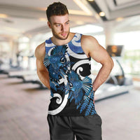 Piwakawaka New Zealand Matariki Men Tank Top Maori New Year Silver Fern Blue Galaxy LT14 Blue - Polynesian Pride