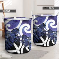 Piwakawaka New Zealand Matariki Laundry Basket Maori New Year Silver Fern Purple Galaxy LT14 - Polynesian Pride