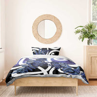 Piwakawaka New Zealand Matariki Bedding Set Maori New Year Silver Fern Purple Galaxy