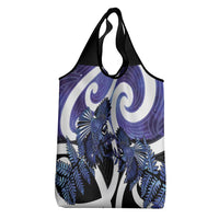 Piwakawaka New Zealand Matariki Grocery Bag Maori New Year Silver Fern Purple Galaxy LT14 - Polynesian Pride