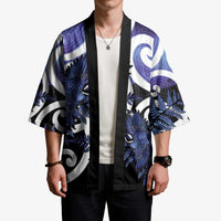 Piwakawaka New Zealand Matariki Kimono Maori New Year Silver Fern Purple Galaxy LT14 - Polynesian Pride