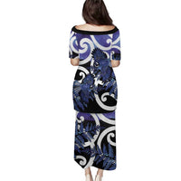 Piwakawaka New Zealand Matariki Puletasi Maori New Year Silver Fern Purple Galaxy LT14 - Polynesian Pride