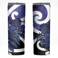 Piwakawaka New Zealand Matariki Skinny Tumbler Maori New Year Silver Fern Purple Galaxy LT14 Purple - Polynesian Pride