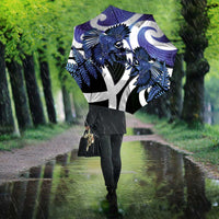 Piwakawaka New Zealand Matariki Umbrella Maori New Year Silver Fern Purple Galaxy LT14 - Polynesian Pride