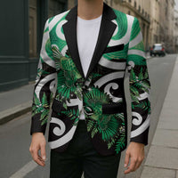 Piwakawaka New Zealand Matariki Blazer Maori New Year Silver Fern Green Galaxy