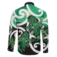 Piwakawaka New Zealand Matariki Family Matching Tank Maxi Dress and Hawaiian Shirt Maori New Year Silver Fern Green Galaxy LT14 - Polynesian Pride