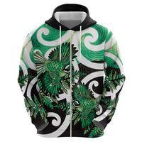 Piwakawaka New Zealand Matariki Hoodie Maori New Year Silver Fern Green Galaxy LT14 - Polynesian Pride