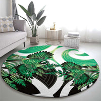 Piwakawaka New Zealand Matariki Round Carpet Maori New Year Silver Fern Green Galaxy LT14 - Polynesian Pride