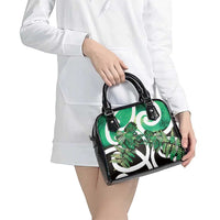 Piwakawaka New Zealand Matariki Shoulder Handbag Maori New Year Silver Fern Green Galaxy LT14 - Polynesian Pride