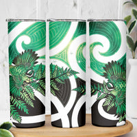 Piwakawaka New Zealand Matariki Skinny Tumbler Maori New Year Silver Fern Green Galaxy LT14 - Polynesian Pride