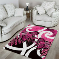Piwakawaka New Zealand Matariki Area Rug Maori New Year Silver Fern Pink Galaxy