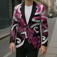 Piwakawaka New Zealand Matariki Blazer Maori New Year Silver Fern Pink Galaxy