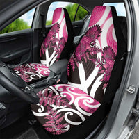 Piwakawaka New Zealand Matariki Car Seat Cover Maori New Year Silver Fern Pink Galaxy LT14 - Polynesian Pride