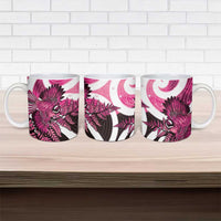 Piwakawaka New Zealand Matariki Ceramic Mug Maori New Year Silver Fern Pink Galaxy