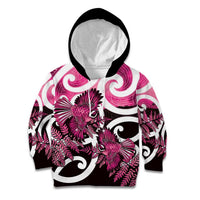 Piwakawaka New Zealand Matariki Kid Hoodie Maori New Year Silver Fern Pink Galaxy LT14 Hoodie Pink - Polynesian Pride