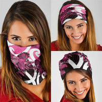 Piwakawaka New Zealand Matariki Neck Gaiter Maori New Year Silver Fern Pink Galaxy LT14 - Polynesian Pride