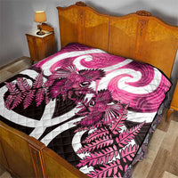 Piwakawaka New Zealand Matariki Quilt Maori New Year Silver Fern Pink Galaxy