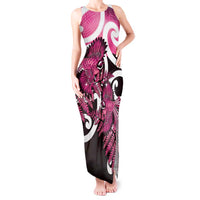 Piwakawaka New Zealand Matariki Tank Maxi Dress Maori New Year Silver Fern Pink Galaxy LT14 Women Pink - Polynesian Pride