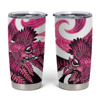 Piwakawaka New Zealand Matariki Tumbler Cup Maori New Year Silver Fern Pink Galaxy