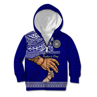 Polynesian Pride Father Day American Samoa Kid Hoodie I Love You Dad LT14 Zip Hoodie Blue - Polynesian Pride