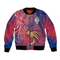 Personalised Father Day Guam Bomber Jacket I Love You Dad Guaman Latte Stone LT14 Unisex Red - Polynesian Pride