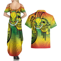 Hawaii Flag Day Couples Matching Summer Maxi Dress and Hawaiian Shirt Kanaka Maoli With Kakau Polynesian Pattern LT14 - Polynesian Pride