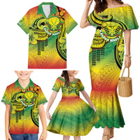 Hawaii Flag Day Family Matching Mermaid Dress and Hawaiian Shirt Kanaka Maoli With Kakau Polynesian Pattern LT14 - Polynesian Pride